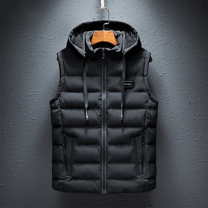 Warme Fleeceweste mit Kapuze für Männer, ideal für kalte Tage und Outdoor-Aktivitäten