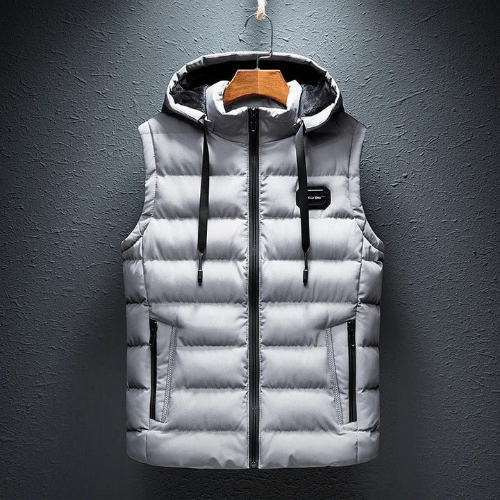 Warme Fleeceweste mit Kapuze für Männer, ideal für kalte Tage und Outdoor-Aktivitäten