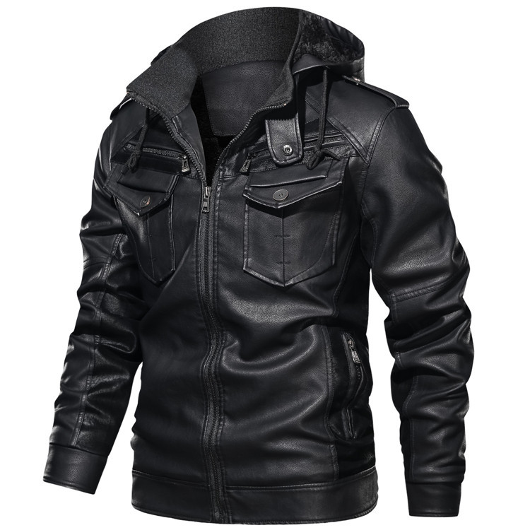 Warme Lederjacke für Männer, ideal für Herbst- und Wintertage