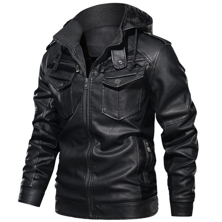 Warme Lederjacke für Männer, ideal für Herbst- und Wintertage