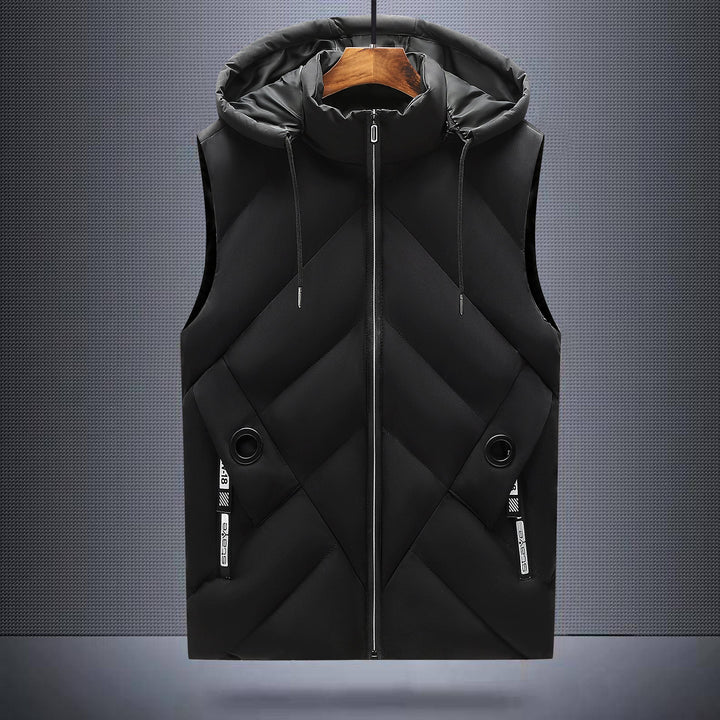 Warme Kapuzenweste für den Winter, ideal für Outdoor-Aktivitäten und stilvolle Layer-Looks.