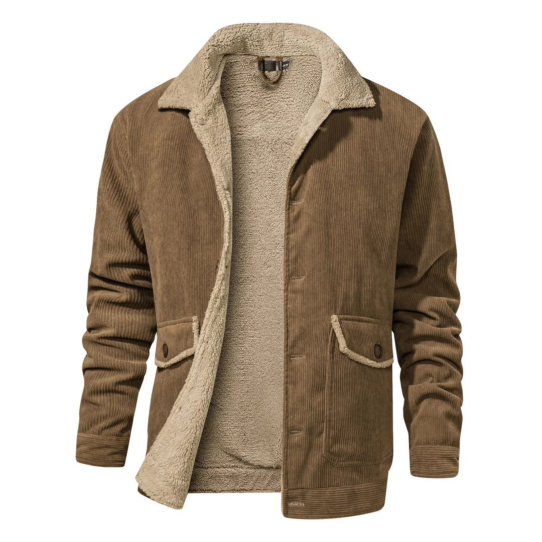 Warme Sherpa-Fleece-Winterjacke für Männer, ideal für kalte Tage und stylische Winterlooks.