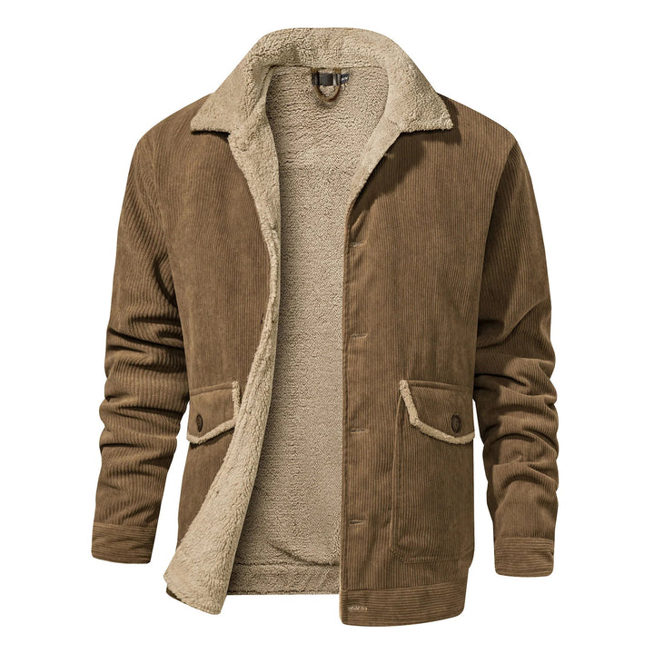 Warme Sherpa-Fleece-Winterjacke für Männer, ideal für kalte Tage und stylische Winterlooks.