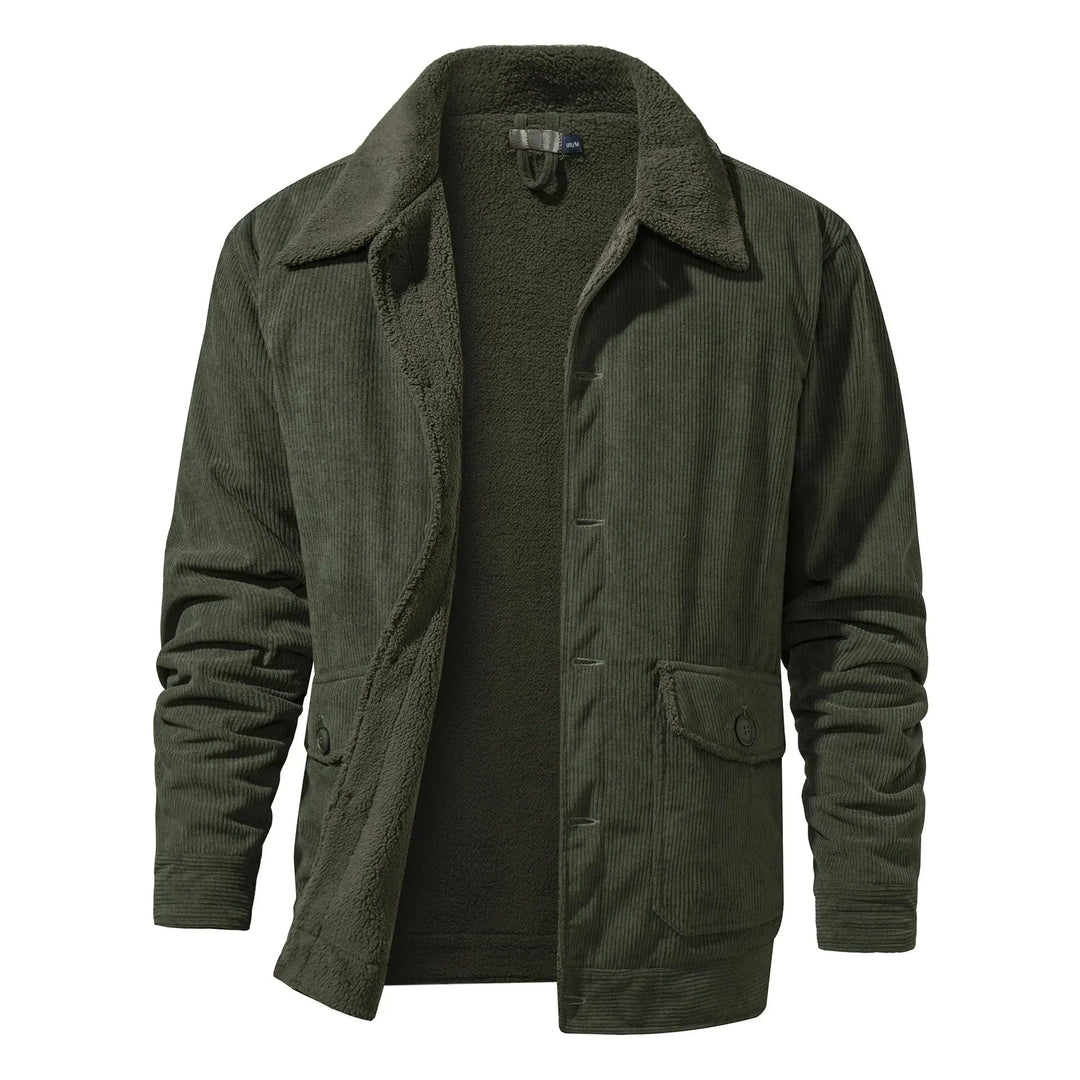 Warme Sherpa-Fleece-Winterjacke für Männer, ideal für kalte Tage und stylische Winterlooks.