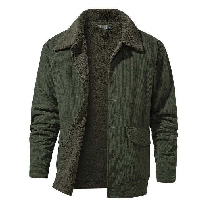 Warme Sherpa-Fleece-Winterjacke für Männer, ideal für kalte Tage und stylische Winterlooks.