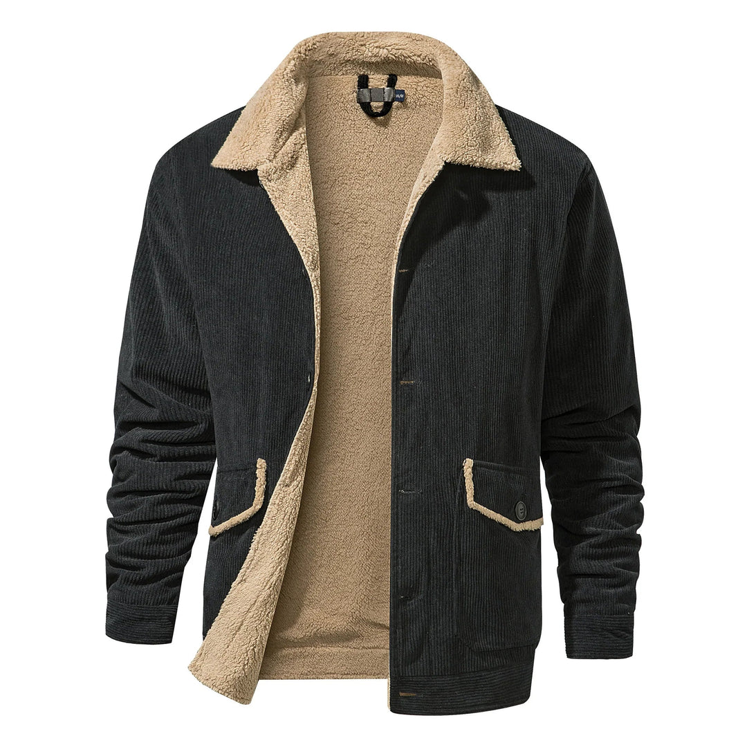 Warme Sherpa-Fleece-Winterjacke für Männer, ideal für kalte Tage und stylische Winterlooks.