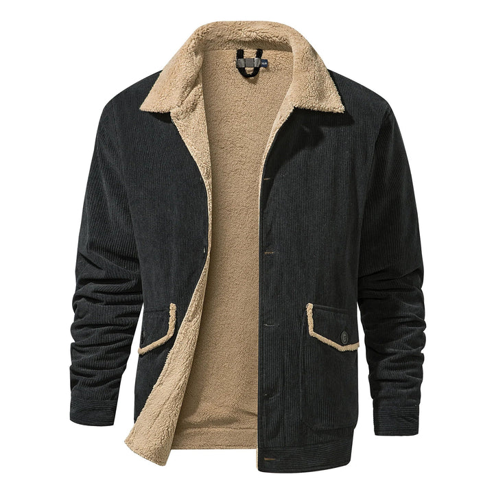Warme Sherpa-Fleece-Winterjacke für Männer, ideal für kalte Tage und stylische Winterlooks.