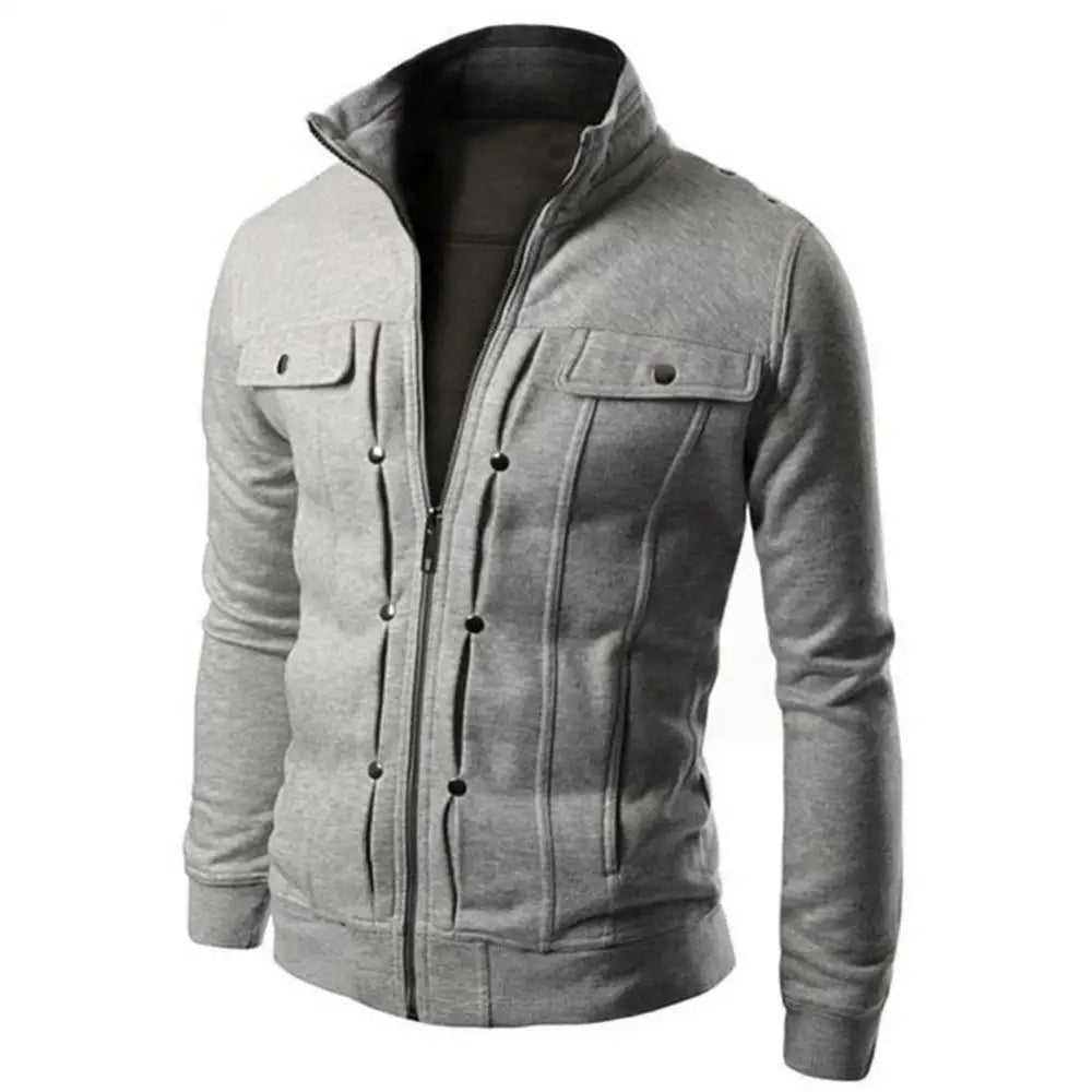 Warme Strickjacke mit Reißverschluss für Männer, ideal für Herbst- und Wintertage.