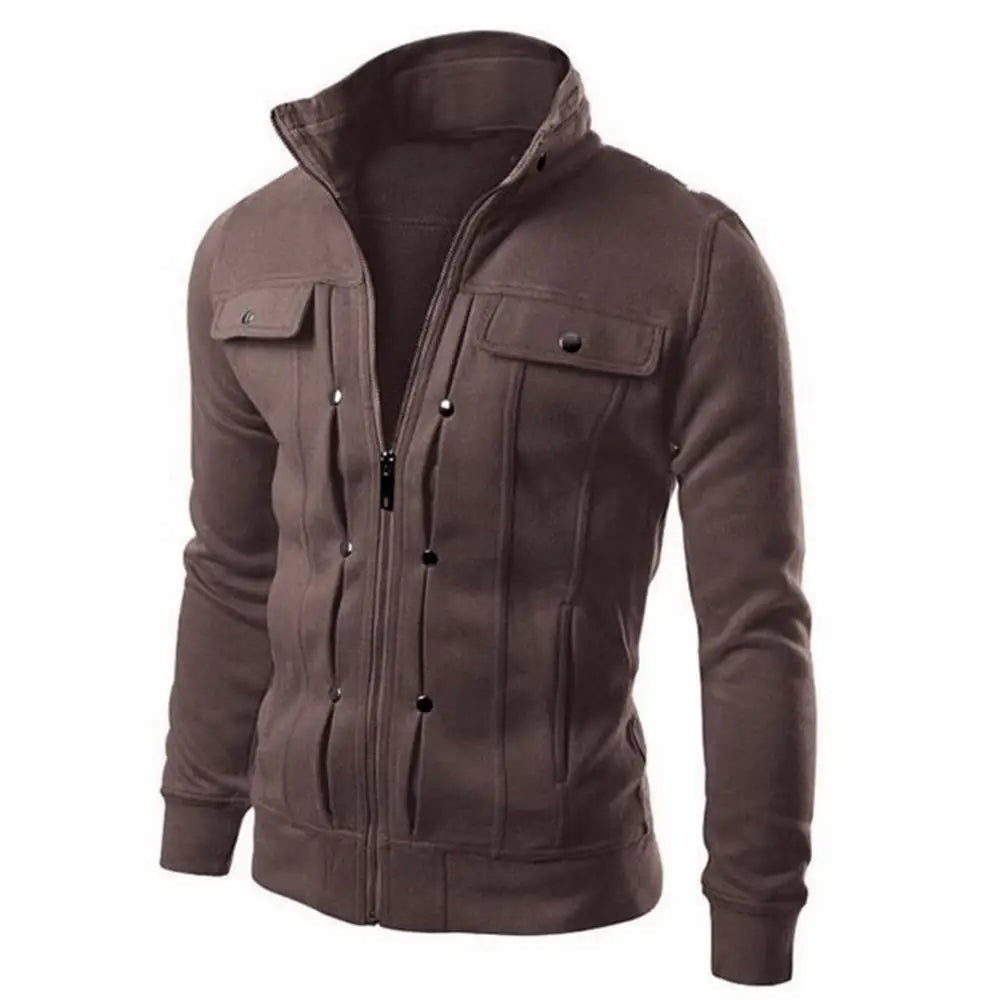 Warme Strickjacke mit Reißverschluss für Männer, ideal für Herbst- und Wintertage.