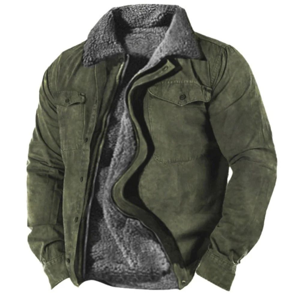 Warme Winterjacke für Männer mit Fleece – perfekte Kombination aus Stil und Schutz für kalte Tage.