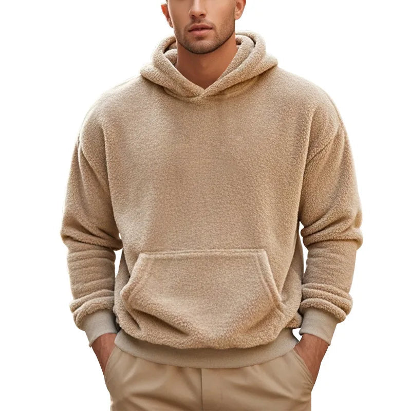 Warmer Fleece-Kapuzenpullover für Männer, ideal für kalte Herbst- und Wintertage