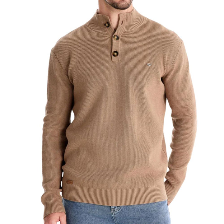 Warmer Freizeitpulli mit Knöpfen für Männer – ideal für kalte Herbst- und Wintertage.