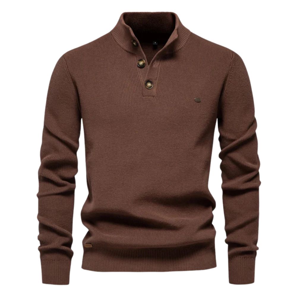 Warmer Freizeitpulli mit Knöpfen für Männer – ideal für kalte Herbst- und Wintertage.