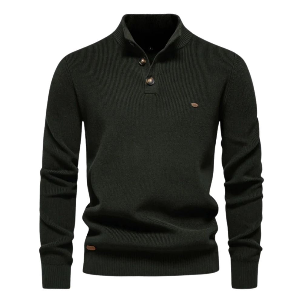 Warmer Freizeitpulli mit Knöpfen für Männer – ideal für kalte Herbst- und Wintertage.