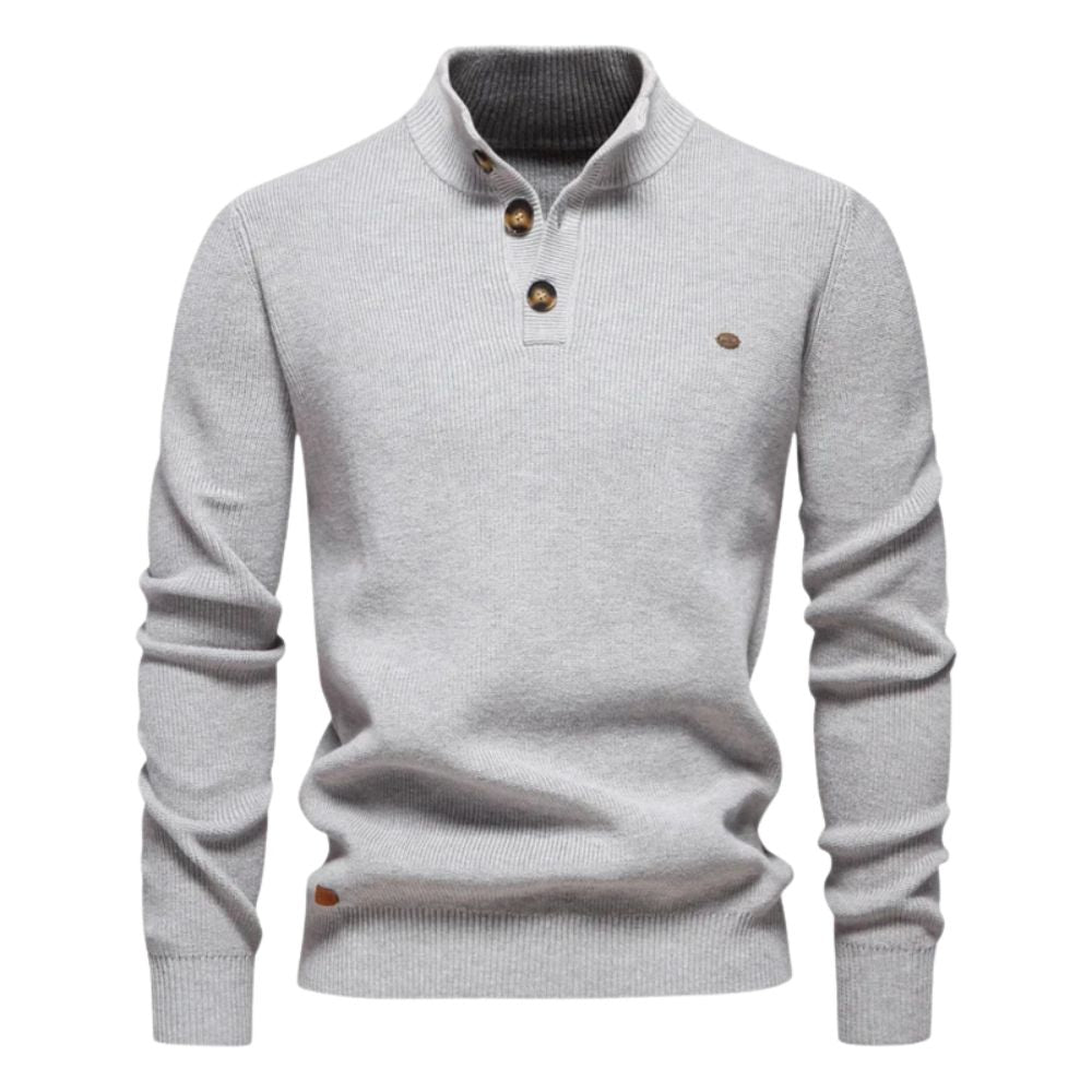 Warmer Freizeitpulli mit Knöpfen für Männer – ideal für kalte Herbst- und Wintertage.