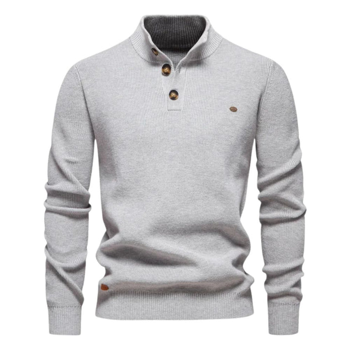 Warmer Freizeitpulli mit Knöpfen für Männer – ideal für kalte Herbst- und Wintertage.