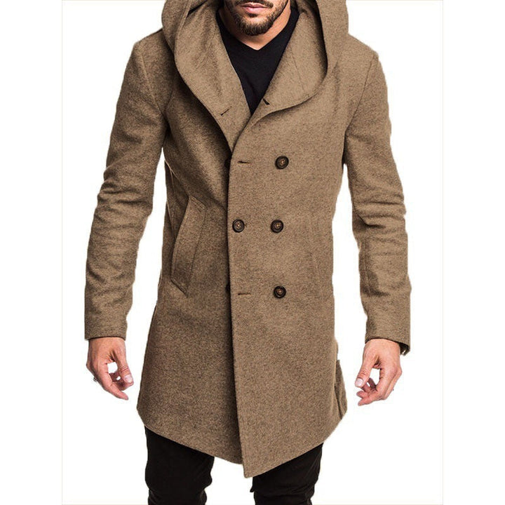 Warmer winddichter Wollmantel für Herren mit stilvollem und funktionalem Design