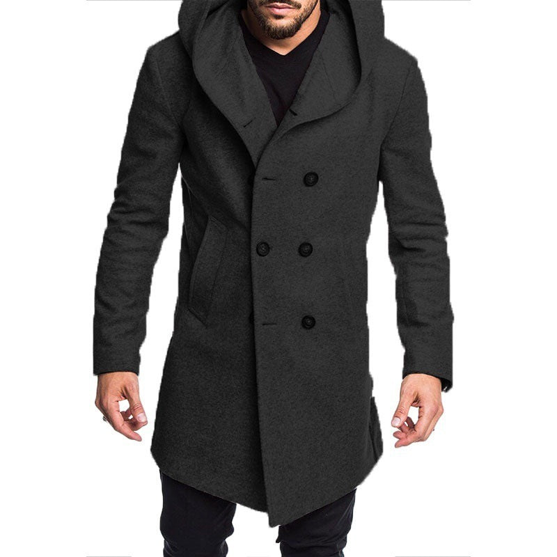 Warmer winddichter Wollmantel für Herren mit stilvollem und funktionalem Design