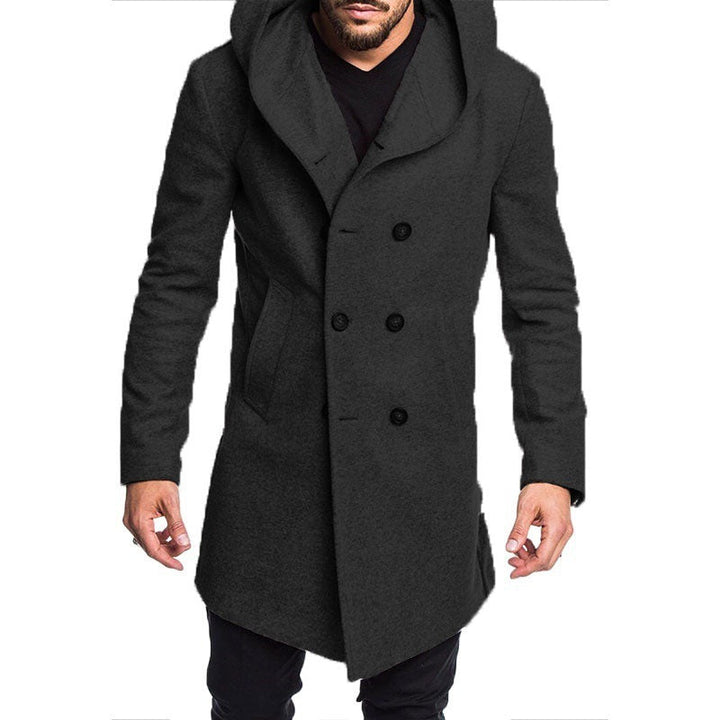 Warmer winddichter Wollmantel für Herren mit stilvollem und funktionalem Design