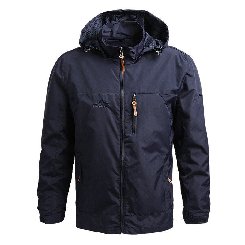 Wasserdichte Jacke für Männer, ideal für Herbst- und Wintertage, schützt vor Regen und Wind mit stilvollem Design.