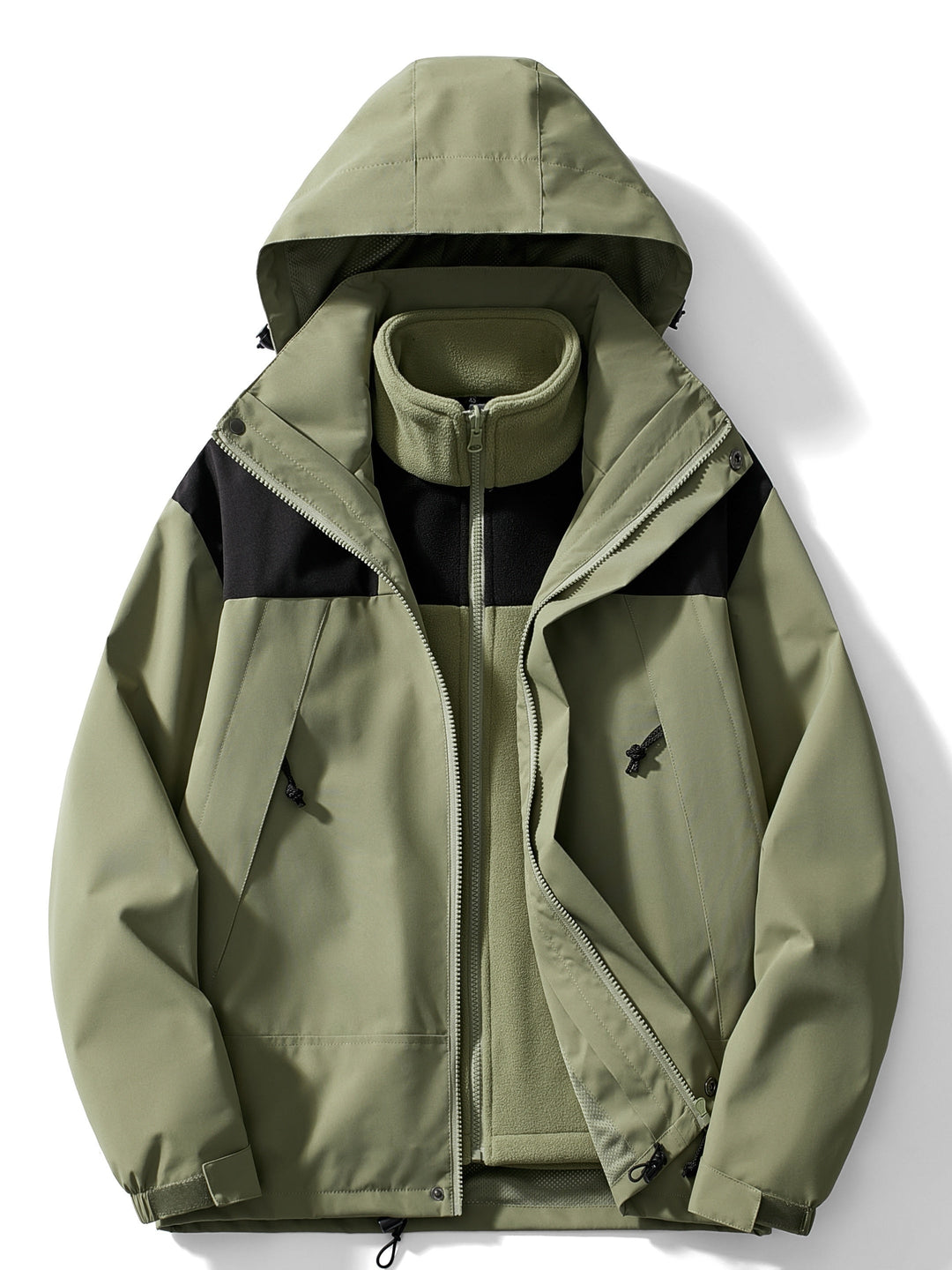 Wasserdichte warme 3-Lagen-Winterjacke, schützt vor Kälte und Nässe bei extremem Wetter.