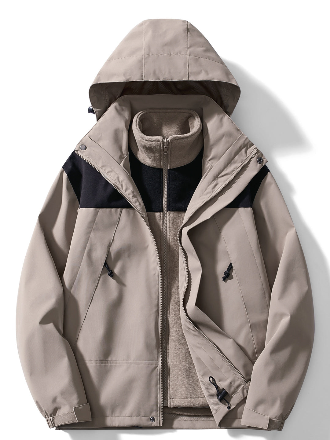 Wasserdichte warme 3-Lagen-Winterjacke, schützt vor Kälte und Nässe bei extremem Wetter.