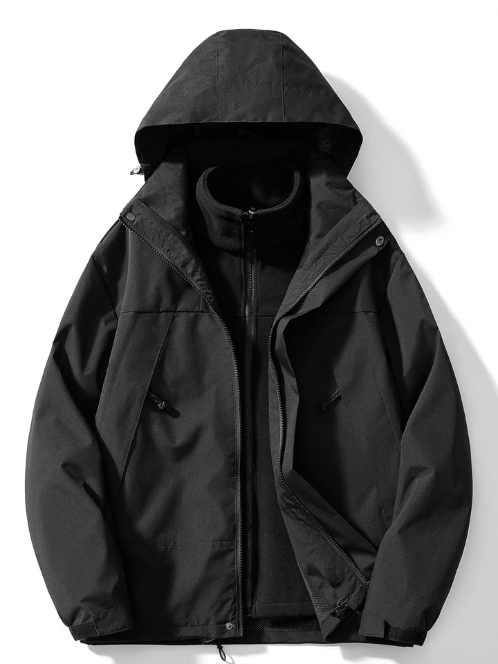 Wasserdichte warme 3-Lagen-Winterjacke, schützt vor Kälte und Nässe bei extremem Wetter.