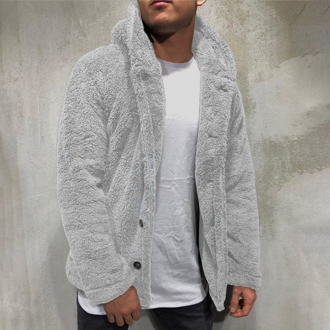 Kuscheliger Plüsch-Kapuzenpullover für Männer mit weichem Material für maximalen Komfort und Wärme.