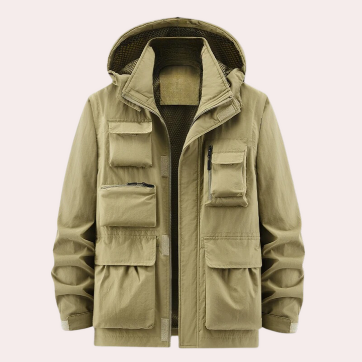 Funktionale Herrenjacke, winddicht und schnell trocknend, perfekt für Outdoor-Aktivitäten