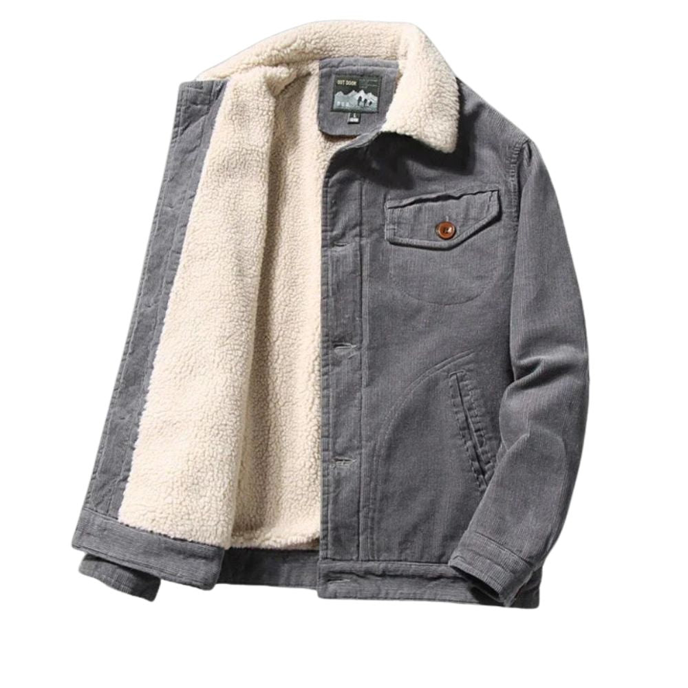 Winddichte Winterjacke mit Fleecefutter für Herren, ideal für Herbst und Winter, bietet Wärme und Schutz.
