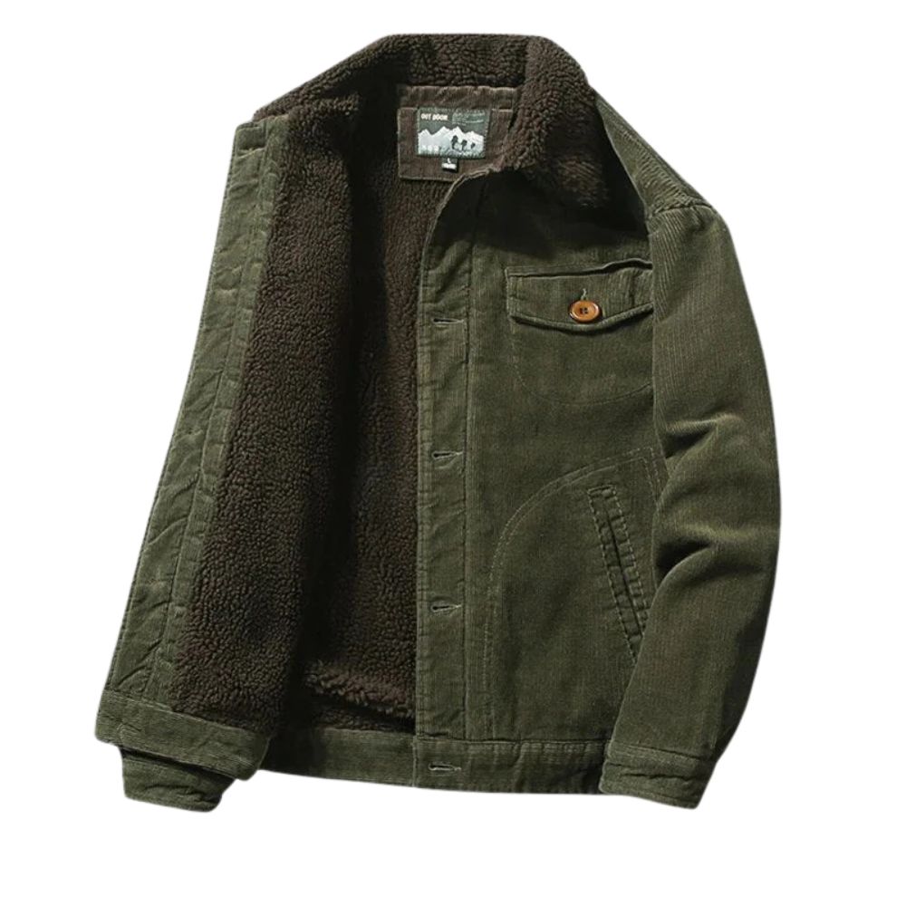 Winddichte Winterjacke mit Fleecefutter für Herren, ideal für Herbst und Winter, bietet Wärme und Schutz.