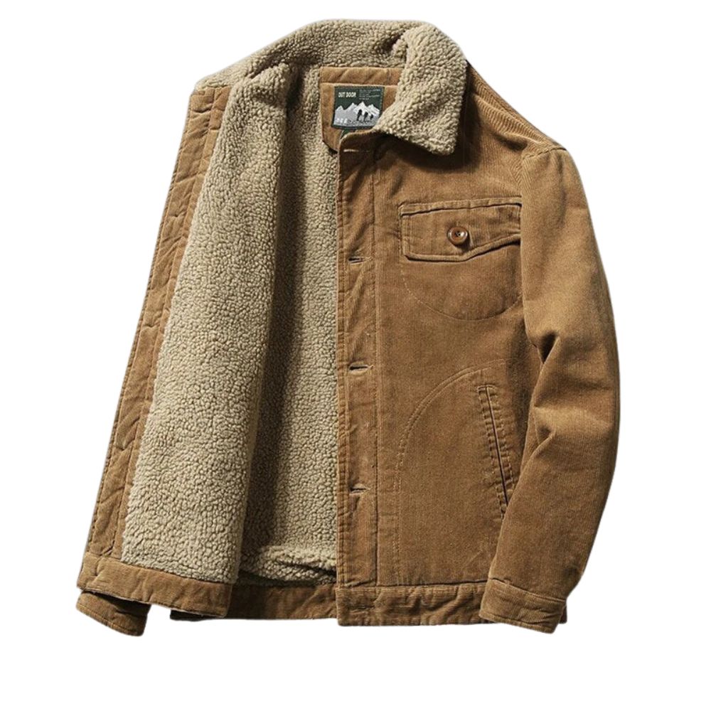 Winddichte Winterjacke mit Fleecefutter für Herren, ideal für Herbst und Winter, bietet Wärme und Schutz.