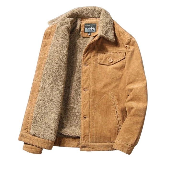 Winddichte Winterjacke mit Fleecefutter für Herren, ideal für Herbst und Winter, bietet Wärme und Schutz.