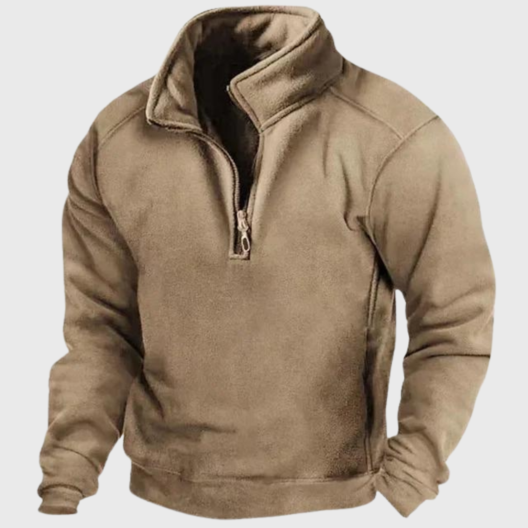 Eleganter und winddichter Strickpullover für Männer, ideal für die kalte Jahreszeit.