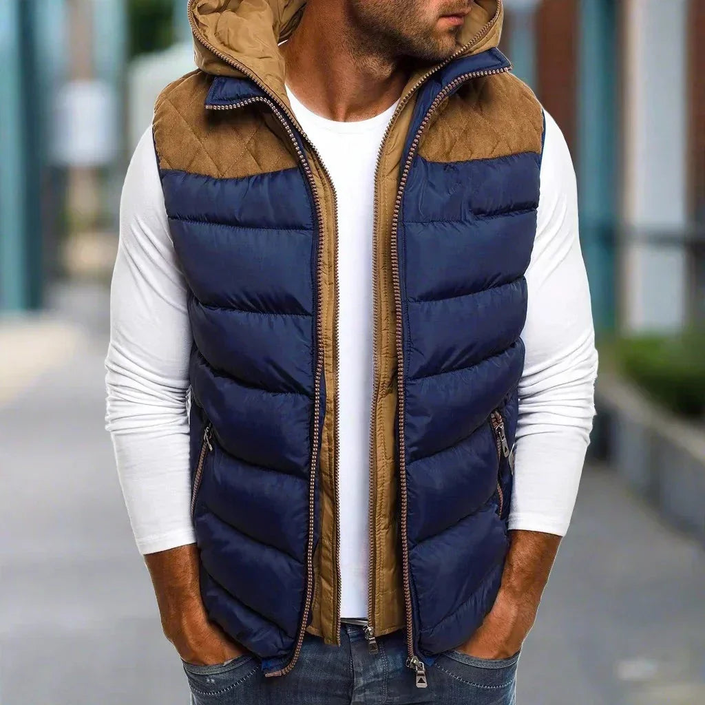 Winterkapuzenweste für Männer, warm und stylisch für kalte Tage