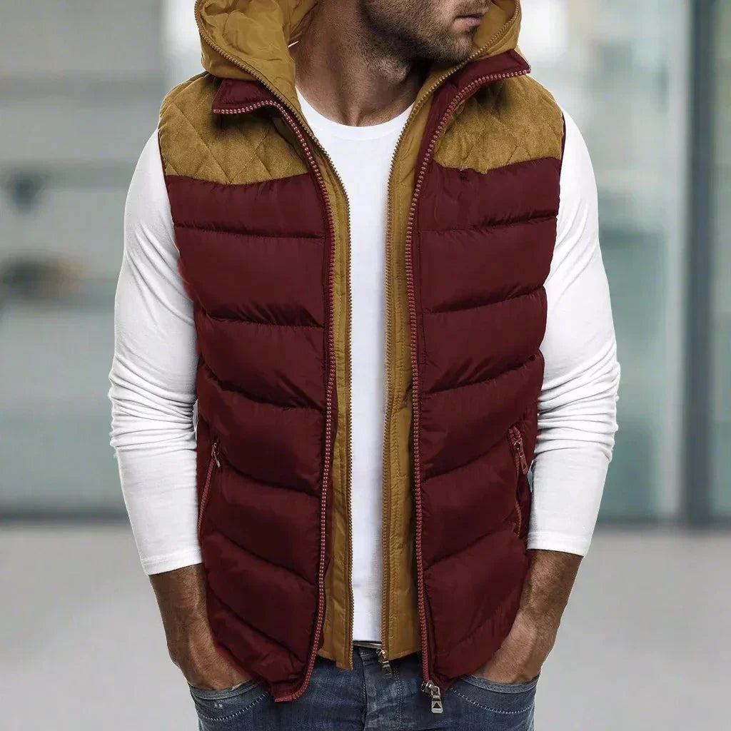 Winterkapuzenweste für Männer, warm und stylisch für kalte Tage