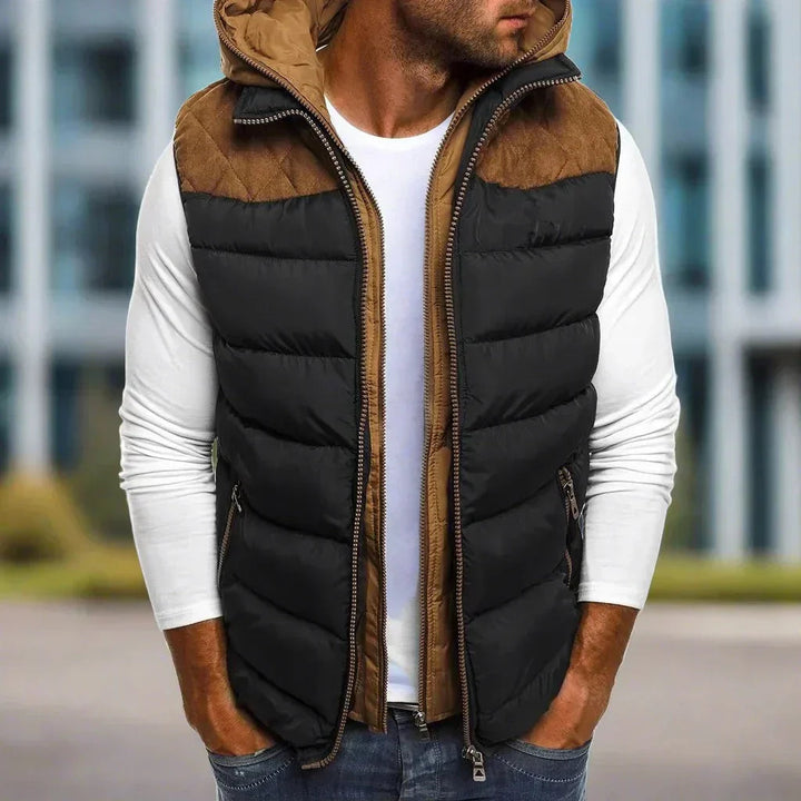 Winterkapuzenweste für Männer, warm und stylisch für kalte Tage