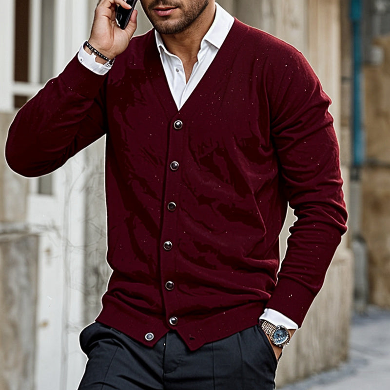 Elegante Herren-Strickjacke, perfekt für formelle und lässige Outfits, weich und komfortabel.