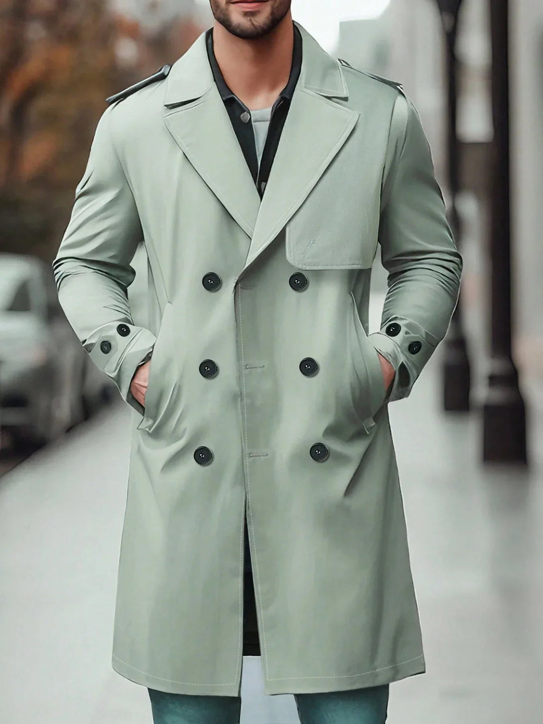 Zeitloser Herren-Trenchcoat für die Wintersaison mit elegantem Design