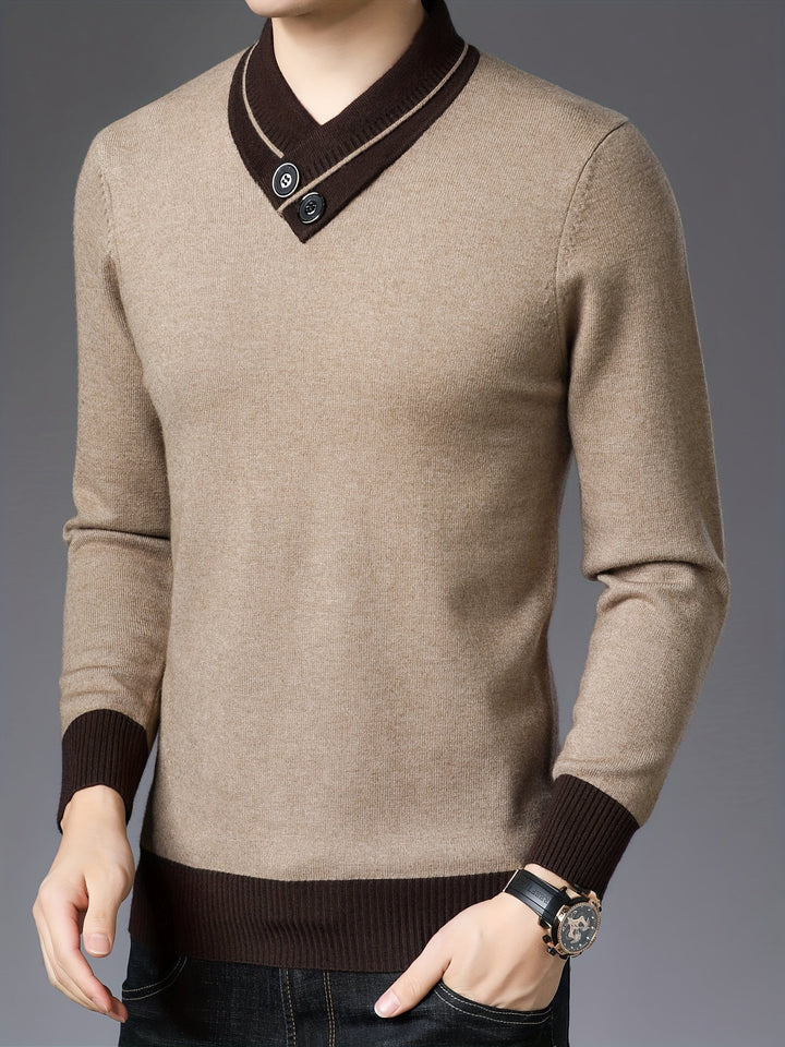 Zeitloser Herrenpullover mit klassischer Eleganz, warm und stilvoll für Herbst und Winter
