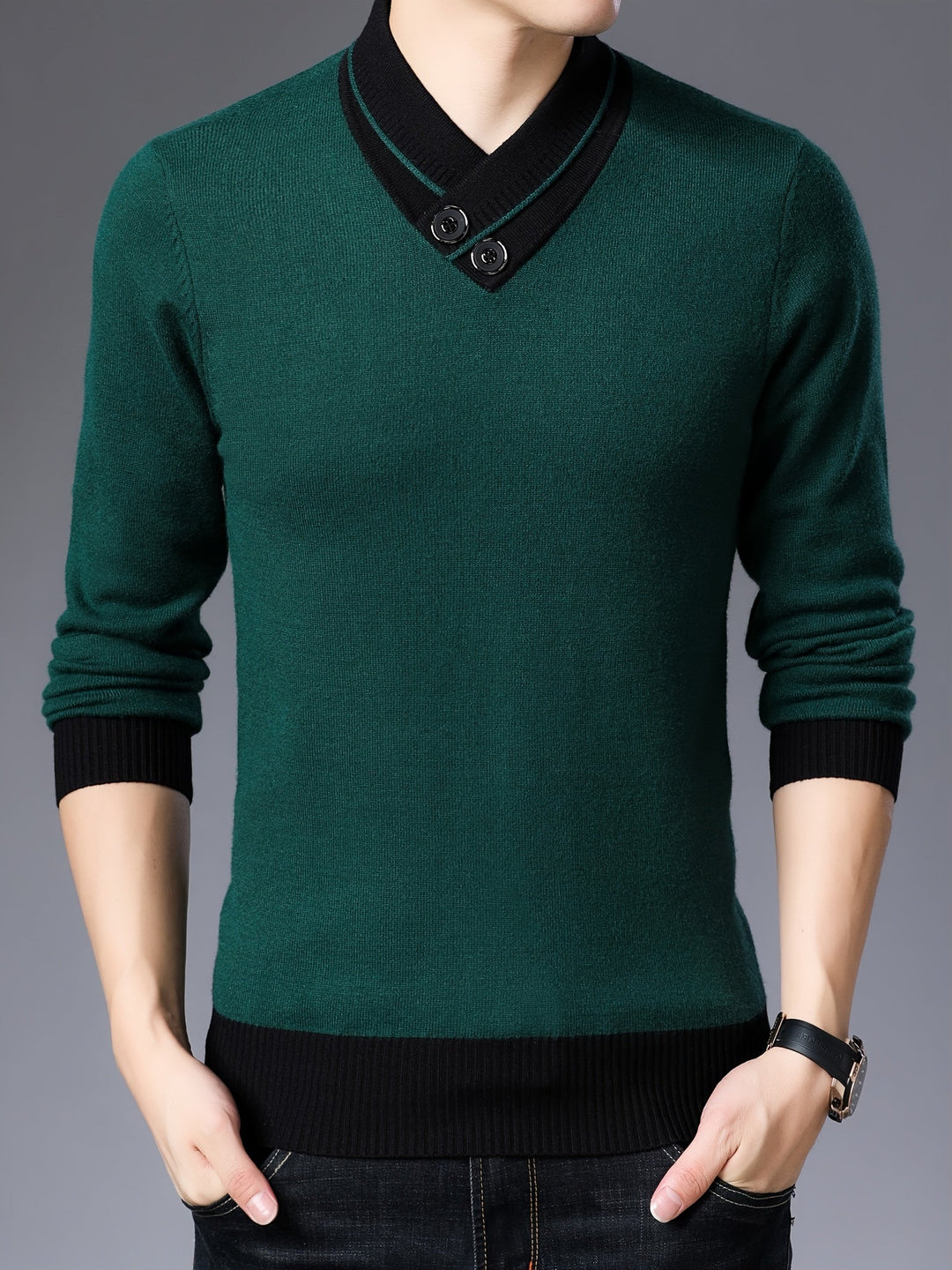 Zeitloser Herrenpullover mit klassischer Eleganz, warm und stilvoll für Herbst und Winter
