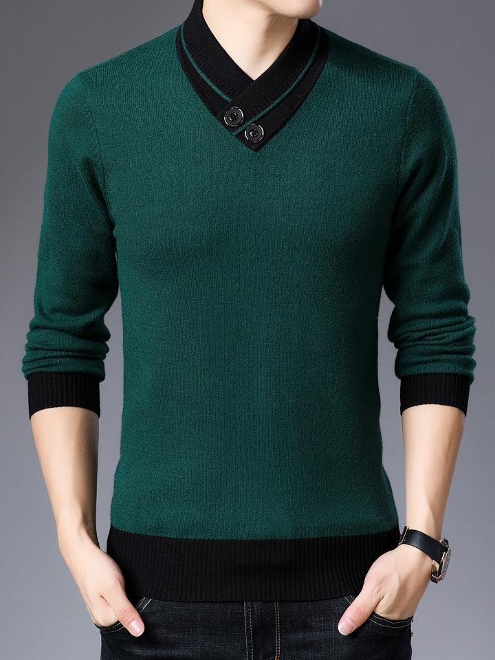 Zeitloser Herrenpullover mit klassischer Eleganz, warm und stilvoll für Herbst und Winter