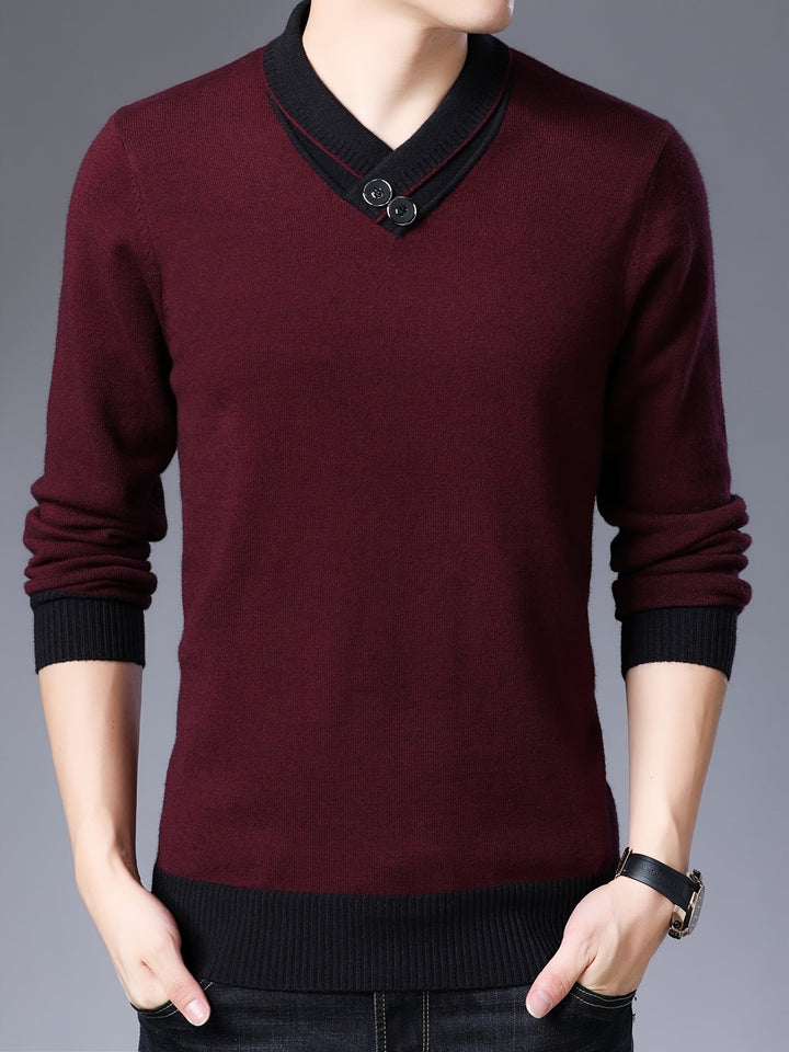 Zeitloser Herrenpullover mit klassischer Eleganz, warm und stilvoll für Herbst und Winter