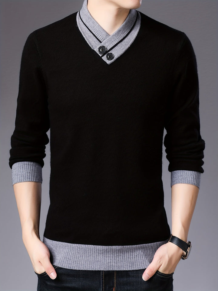 Zeitloser Herrenpullover mit klassischer Eleganz, warm und stilvoll für Herbst und Winter