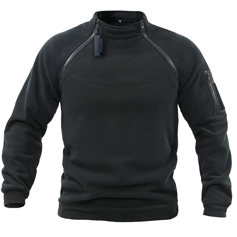 Zeitloser Military-Fleece-Pullover für Männer, wärmespendend und strapazierfähig für Herbst und Winter.