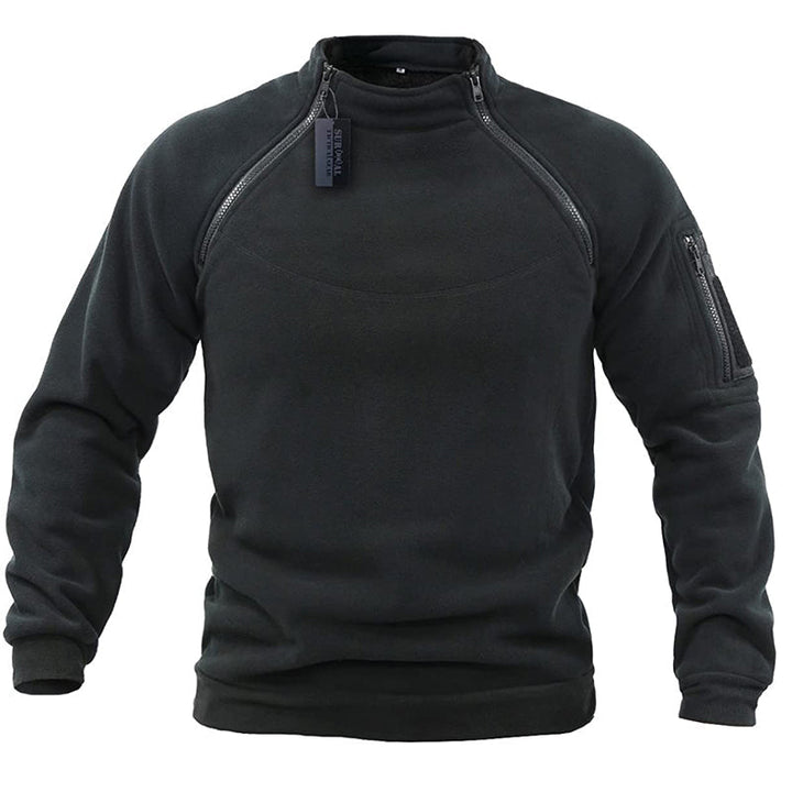 Zeitloser Military-Fleece-Pullover für Männer, wärmespendend und strapazierfähig für Herbst und Winter.